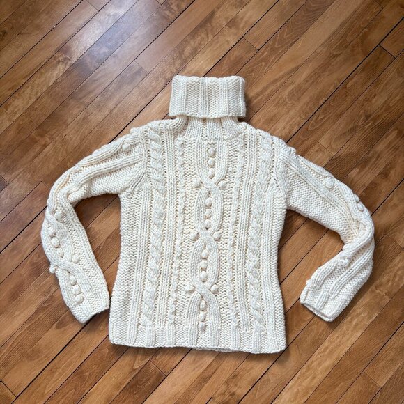 Cotton Ginny Sweaters - Vintage Cotton Ginny Cable Knit Turtle Neck - Size Small